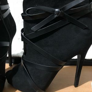 Black bootie heels